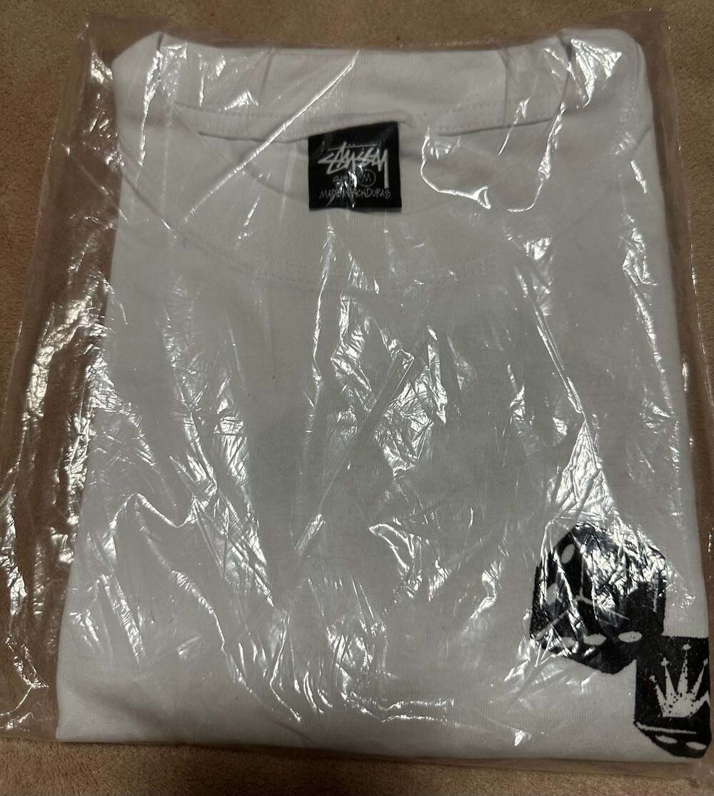 Stussy Shakers Logo Dice Graphic T-Shirt White Size Medium - Picture 5 of 5